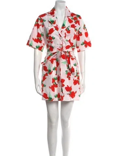Pre-owned The Lulo Project Floral Print Mini Dress W/ Tags In Neutral