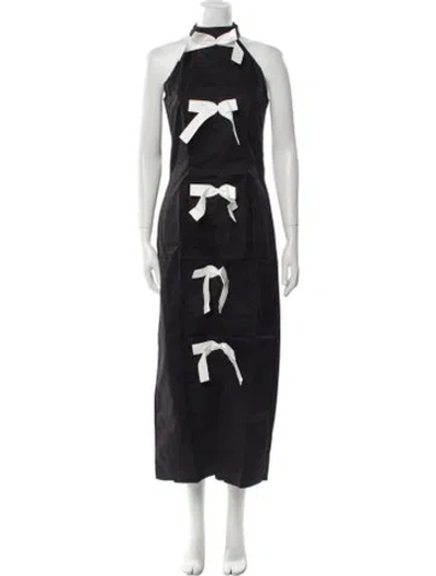 Pre-owned The Lulo Project Halterneck Long Dress W/ Tags In Black
