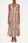 The Lulo Project New Sunset Floral Tiered Stretch Cotton Maxi Sundress In Multi
