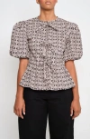 The Lulo Project Orquid Tie Front Stretch Cotton Top In Multi