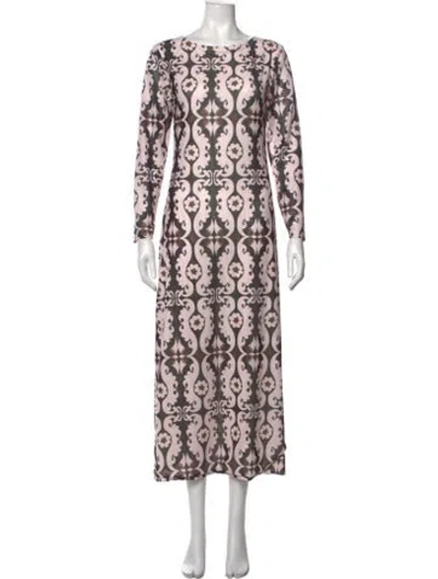 Pre-owned The Lulo Project Patterned Long Dress In Pink