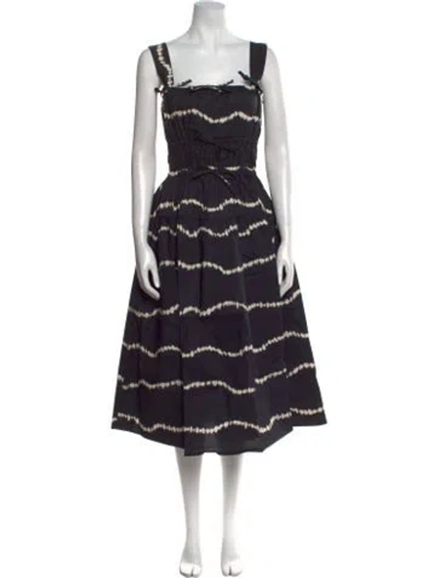 Pre-owned The Lulo Project Printed Long Dress In Black