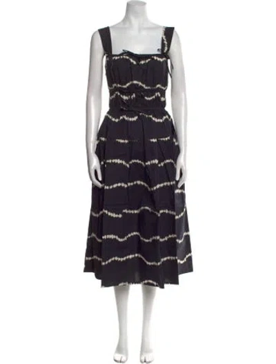 Pre-owned The Lulo Project Printed Long Dress In Black