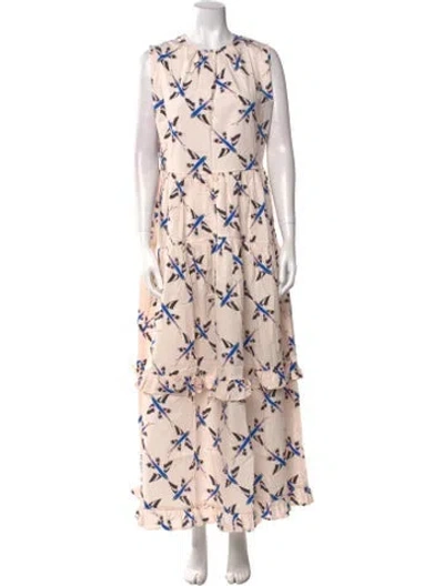 Pre-owned The Lulo Project Printed Long Dress In Pink