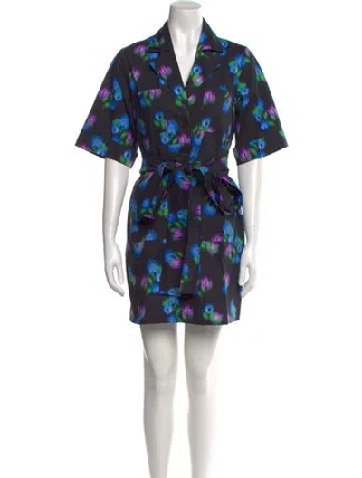 Pre-owned The Lulo Project Printed Mini Dress W/ Tags In Black