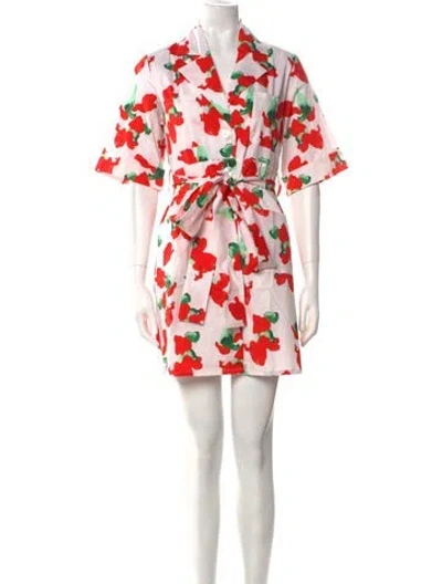 Pre-owned The Lulo Project Printed Mini Dress W/ Tags In Red