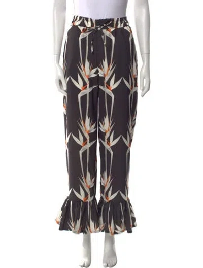 Pre-owned The Lulo Project Printed Wide Leg Pants W/ Tags In Black