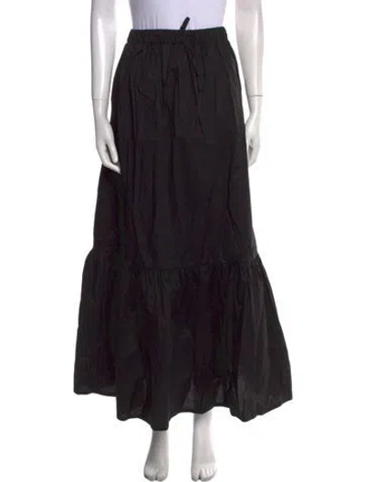 Pre-owned The Lulo Project Ruffle Embellishment Long Skirt In Black
