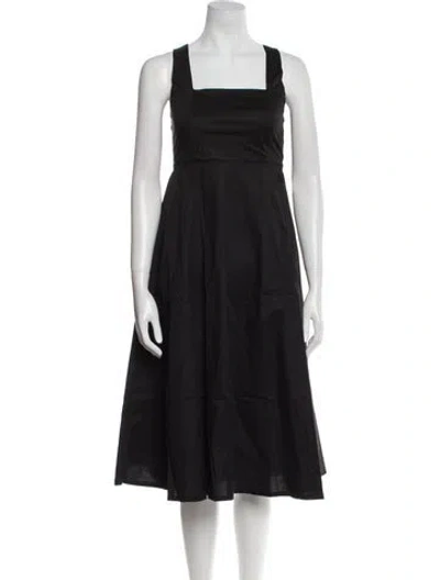 Pre-owned The Lulo Project Square Neckline Midi Length Dress In Black