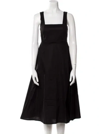 Pre-owned The Lulo Project Square Neckline Midi Length Dress In Black