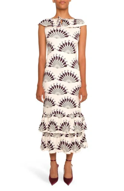 The Lulo Project Stillness Bird Print Dress In White