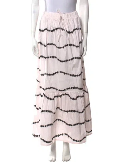 Pre-owned The Lulo Project Striped Long Skirt In Pink