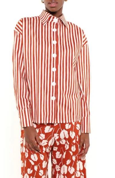 The Lulo Project The Ceremony Print Shirt In Red
