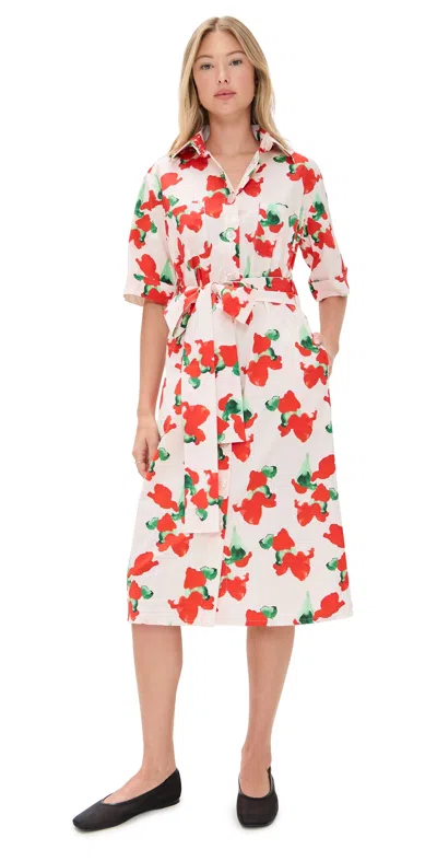 THE LULO PROJECT THE MARINA DRESS ORANGE BLOOM BEIGE