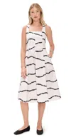 The Lulo Project The Sea Dress Beige Waves In Beige Waves