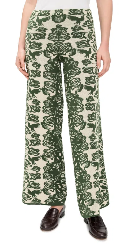 The Lulo Project The Unnamed Pants Green Folk Paisley In Multi