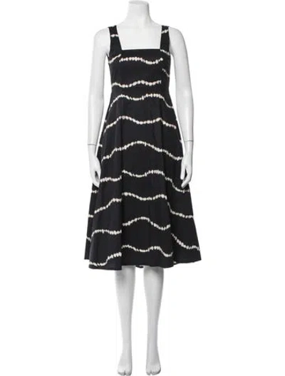 Pre-owned The Lulo Project Tie-dye Print Midi Length Dress In Black