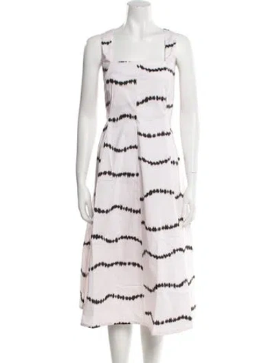 Pre-owned The Lulo Project Tie-dye Print Midi Length Dress In Neutral