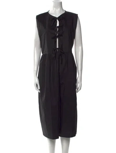 Pre-owned The Lulo Project V-neck Midi Length Dress W/ Tags In Black