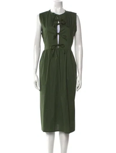 Pre-owned The Lulo Project V-neck Midi Length Dress W/ Tags In Neutral