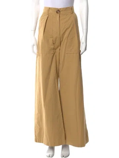 Pre-owned The Lulo Project Wide Leg Pants In Neutral