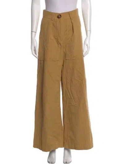Pre-owned The Lulo Project Wide Leg Pants In Neutral