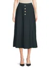 The Lynk Women's A-line Midi Skirt In Black