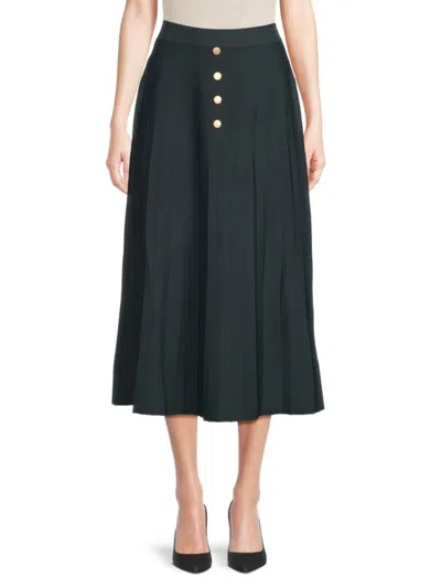 The Lynk Women's A-line Midi Skirt In Black