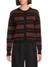 The Lynk Women's Striped Cardigan In Red Stripe