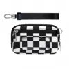 The Lyrical Spirit Women's Checkered Id Wallet Nylon Wristlets In Black/white In Multi