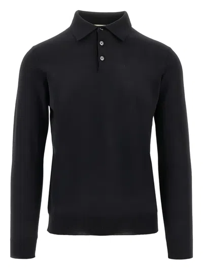 The M Buttoned Polo Shirt In Black