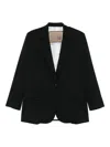 The M Clara Single-breasted Blazer In Black