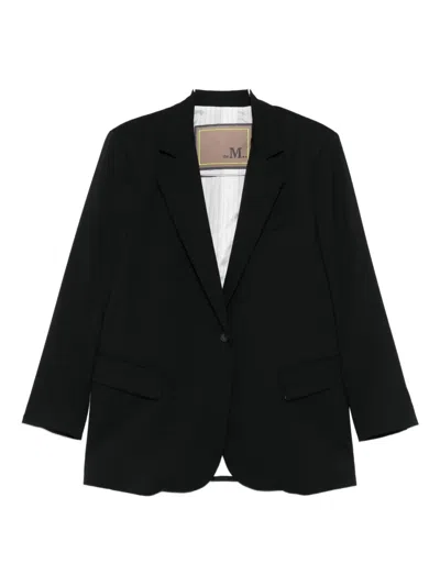 The M Clara Single-breasted Blazer In Black