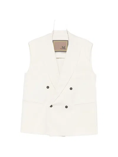 The M Double-breasted Gilet In Neutral