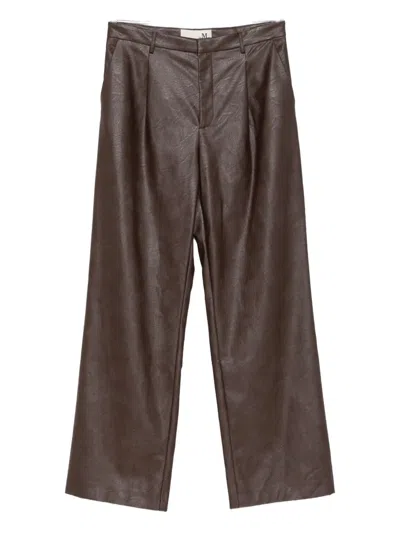 The M Ezia Pleated Trousers In Brown