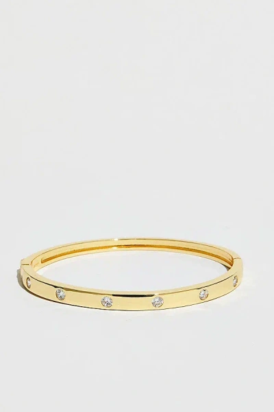 The M Jewelers Cross Stone Stackable Bracelet In Gold Round Stone, Women's At Urban Outfitters