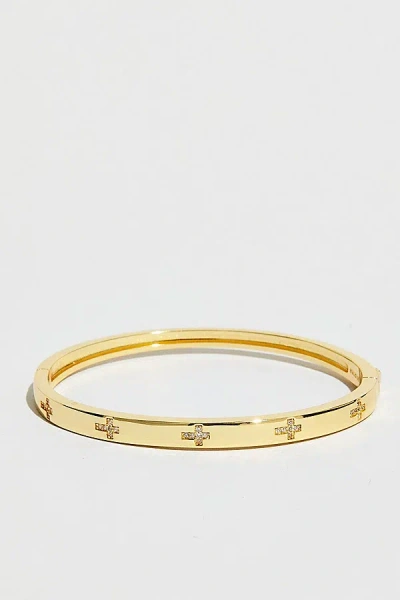 The M Jewelers Cross Stone Stackable Bracelet In Gold, Women's At Urban Outfitters