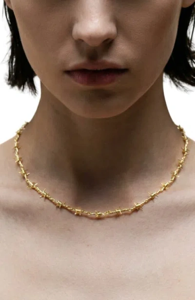 The M Jewelers Danielle Barb Wire Choker Necklace In Gold