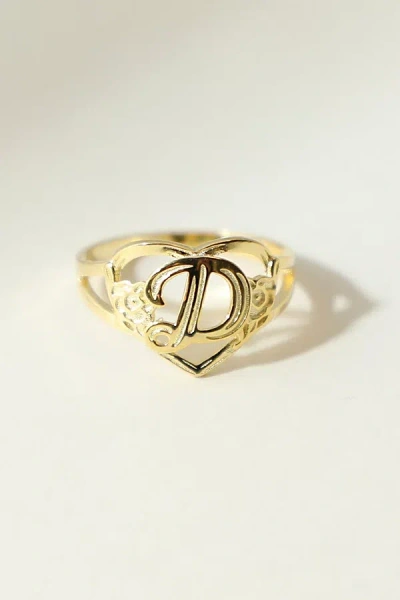 The M Jewelers The Gold Cutout Flower Heart Letter Ring