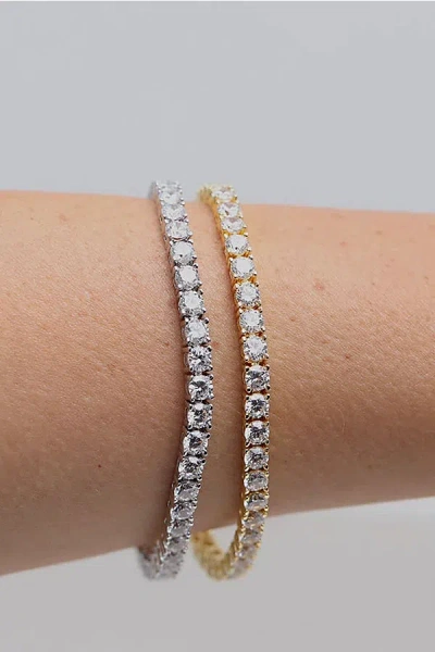 The M Jewelers Large Essential Tennis Bracelet In Gold, Women's At Urban Outfitters