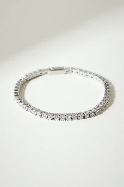 The M Jewelers Medium Essential Tennis Bracelet In Silver, Women's At Urban Outfitters In Metallic