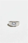 The M Jewelers Rouge Cz Signet Ring In Silver, Women's At Urban Outfitters
