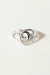 The M Jewelers Silver Cutout Flower Heart Letter Ring, Women's At Urban Outfitters In Silver