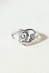 The M Jewelers Silver Cutout Flower Heart Letter Ring, Women's At Urban Outfitters