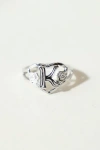 The M Jewelers Silver Cutout Flower Heart Letter Ring, Women's At Urban Outfitters