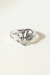 The M Jewelers Silver Cutout Flower Heart Letter Ring, Women's At Urban Outfitters