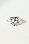 The M Jewelers Silver Cutout Flower Heart Letter Ring, Women's At Urban Outfitters