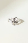 The M Jewelers Silver Cutout Flower Heart Letter Ring, Women's At Urban Outfitters