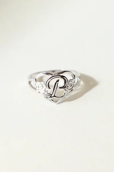 The M Jewelers The Silver Cutout Flower Heart Letter Ring