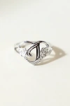The M Jewelers Silver Cutout Flower Heart Letter Ring, Women's At Urban Outfitters